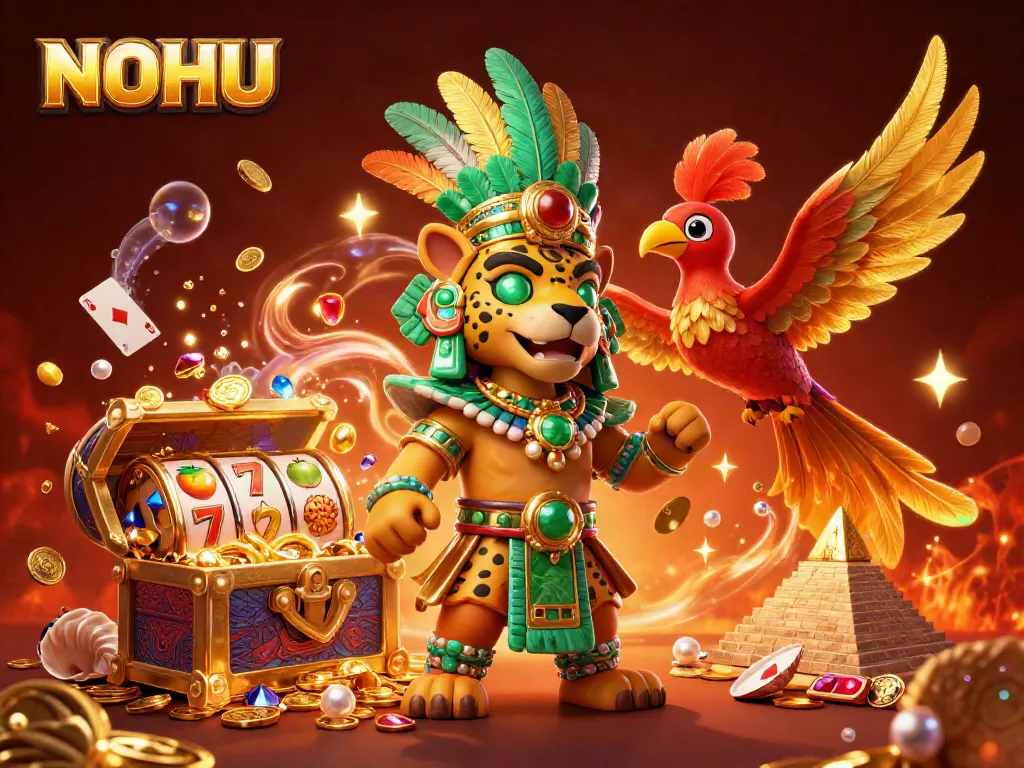 Engage with NOHU's thrilling gaming experience featuring jackpot slots and mythical characters.