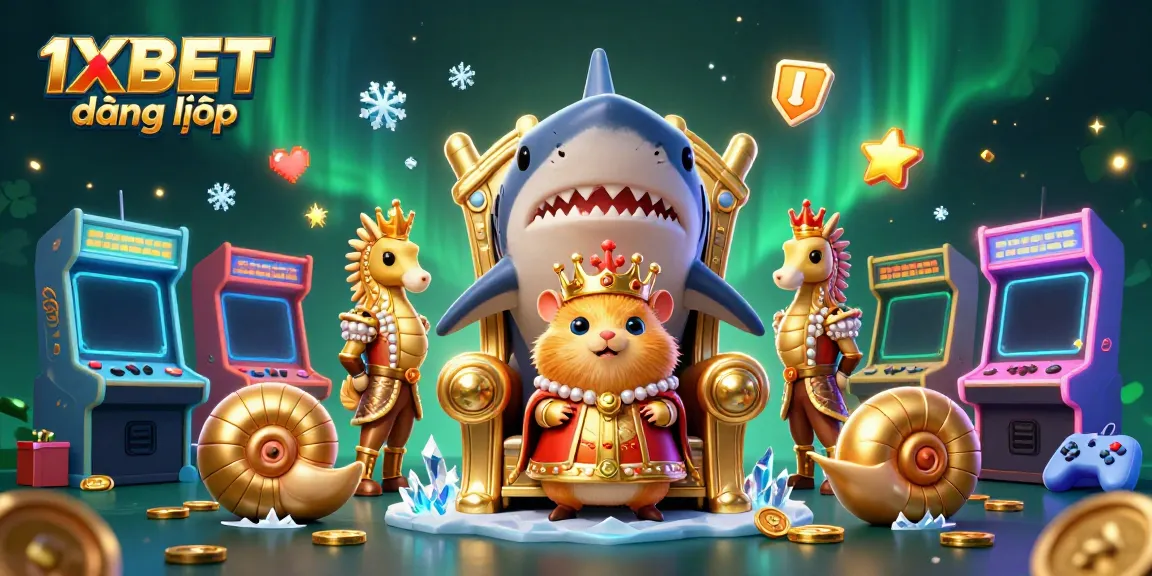 Engage with exciting bets at 1XBET đăng nhập featuring a vibrant 3D gaming scene for gamblers.