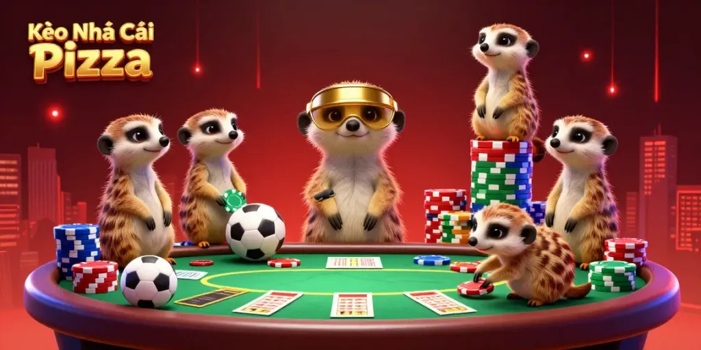 Experience thrilling sports betting action with Kèo Nhà Cái Pizza as meerkats run an exciting casino.