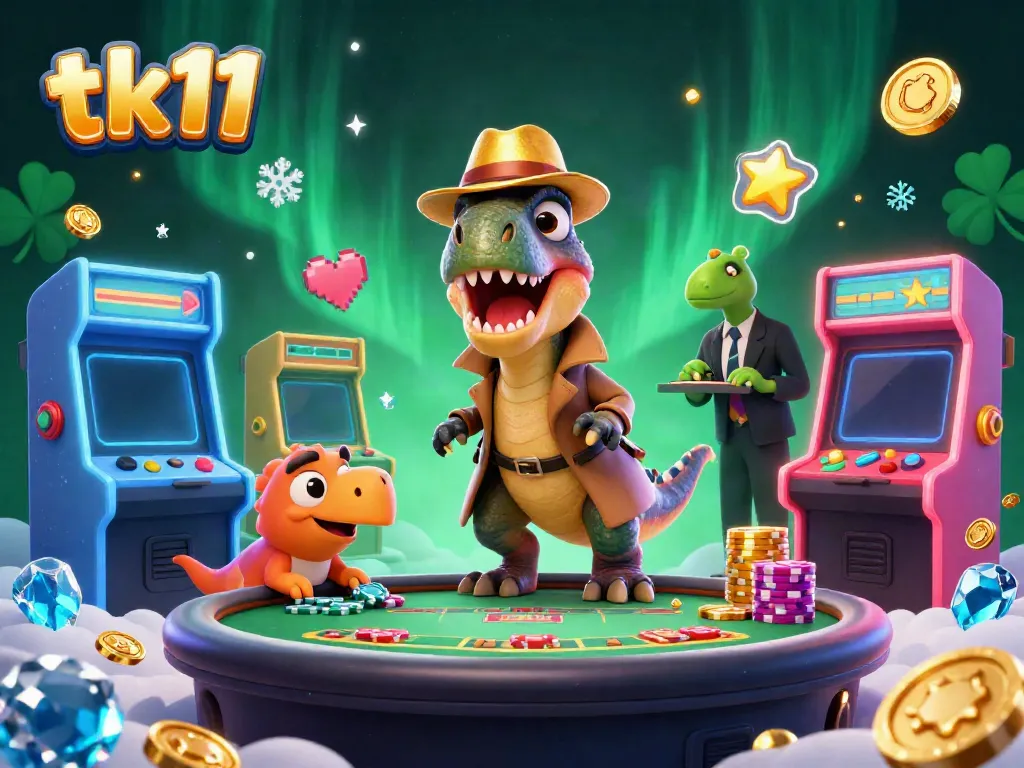 tk11 velociraptor card counter at a blackjack table with a stegosaurus pit boss and a compy pickpocket in a vibrant casino setting