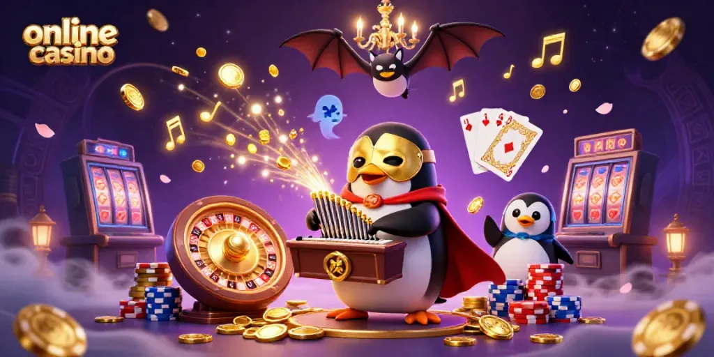 Experience exhilarating gameplay at an online casino, with vibrant symbols and excitement in the air.