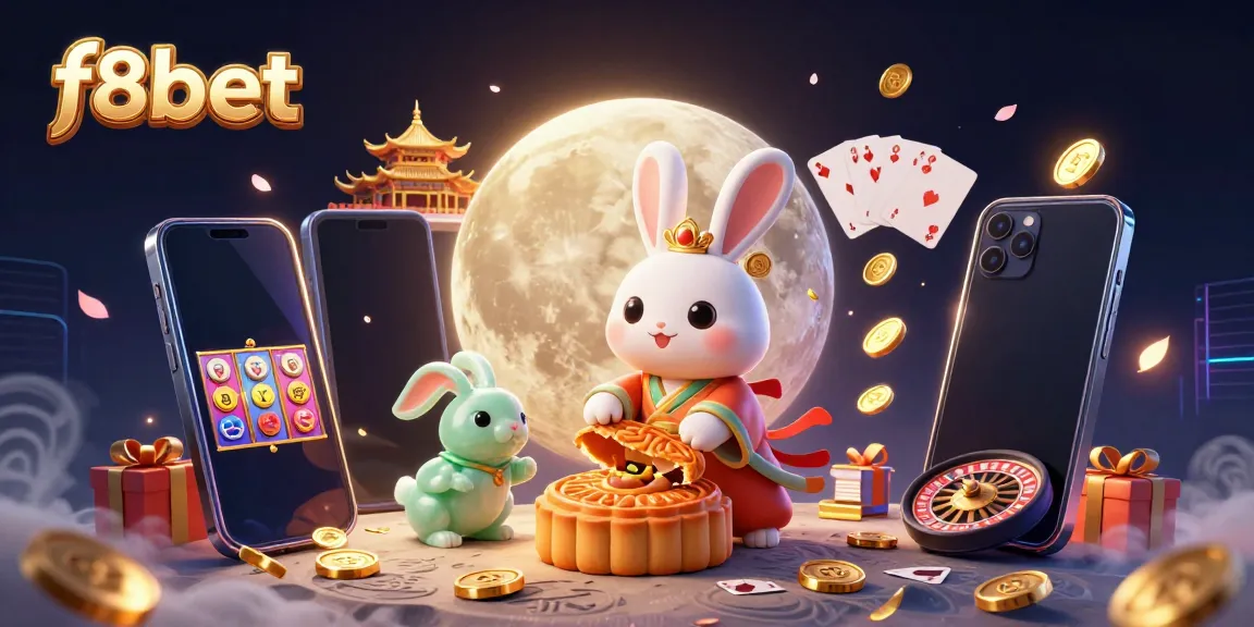Experience exciting gameplay with f8bet as the moon rabbit reveals poker chips from mooncakes.