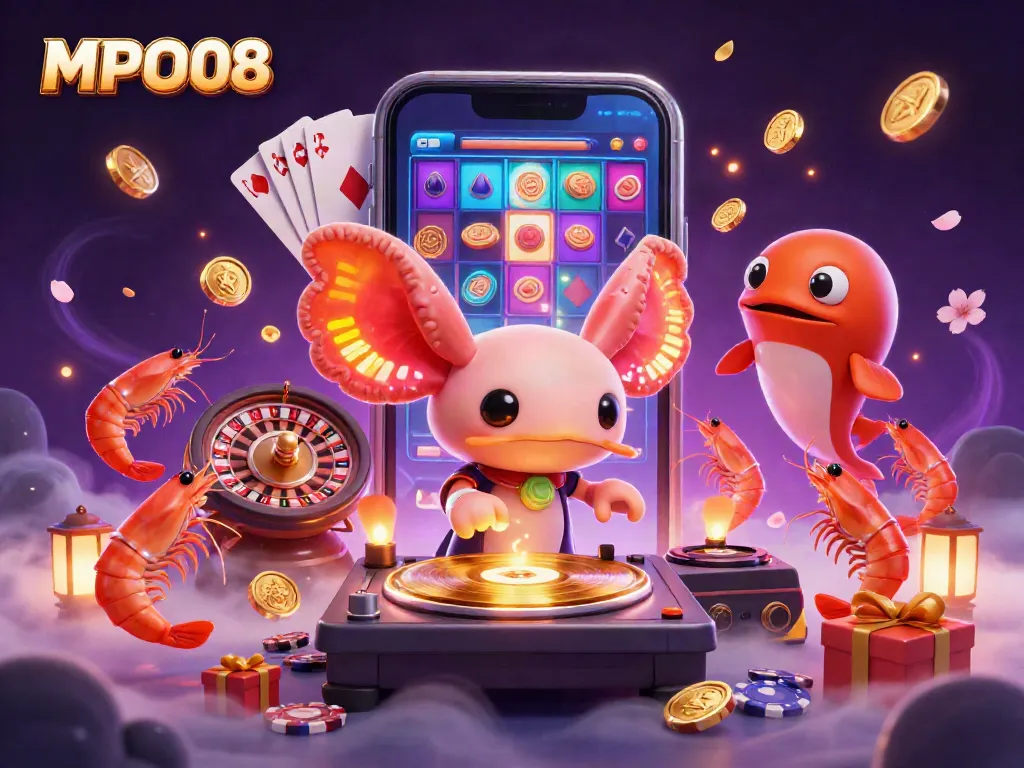Experience the thrill of MPO08 with vibrant characters and dynamic casino action.