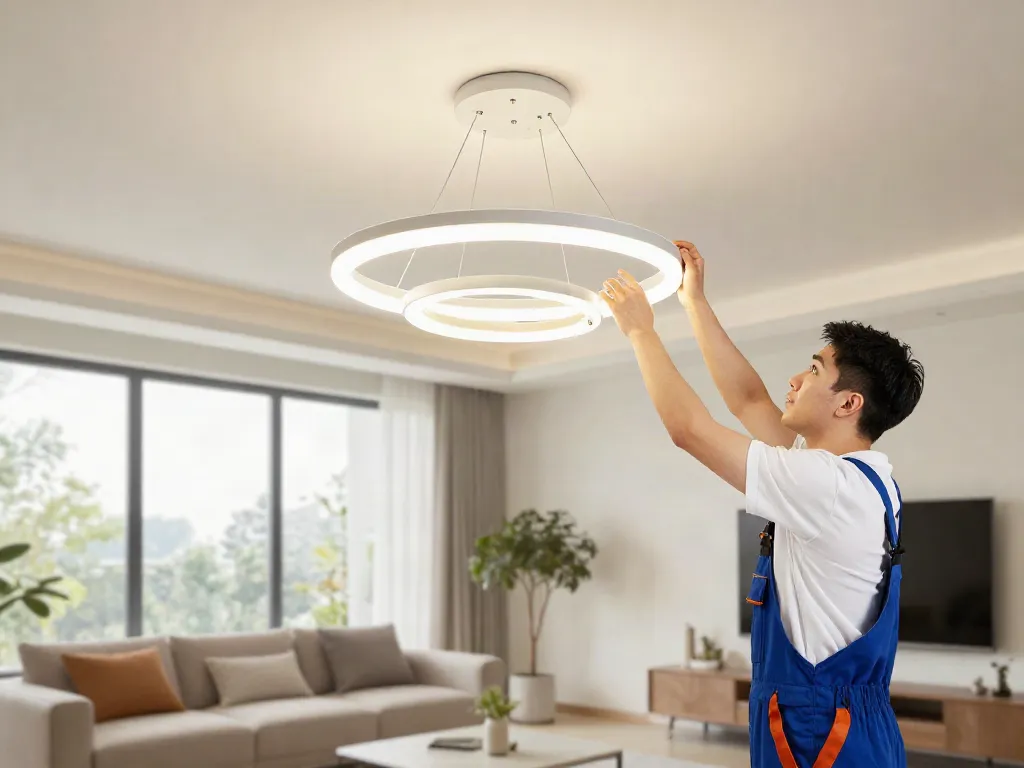 Lustre LED profesioniste montate de un furnizor de servicii locale de încredere.