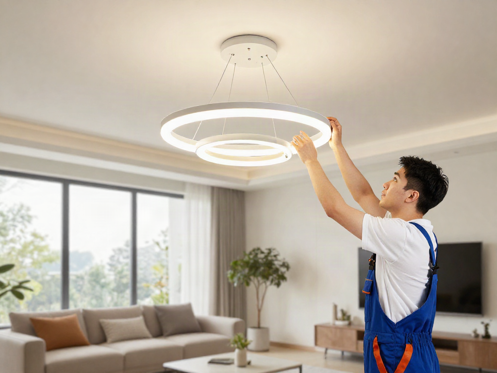Lustre LED profesioniste montate de un furnizor de servicii locale de încredere.