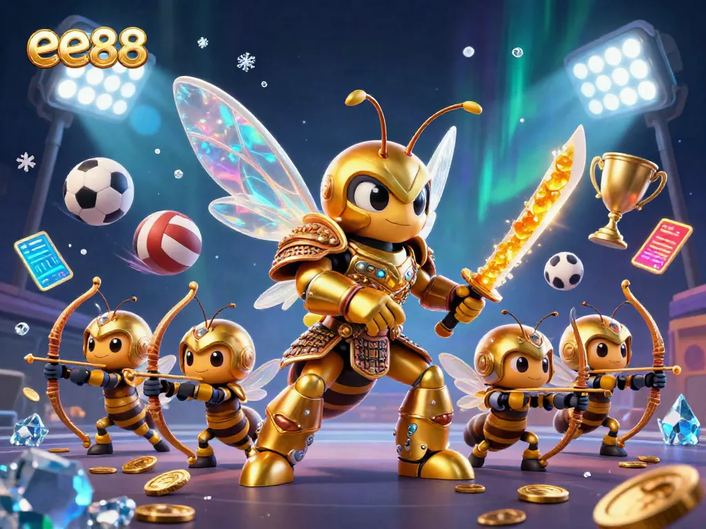 Experience the excitement of ee88 with this vibrant 3D illustration showcasing dynamic characters and engaging gaming elements.