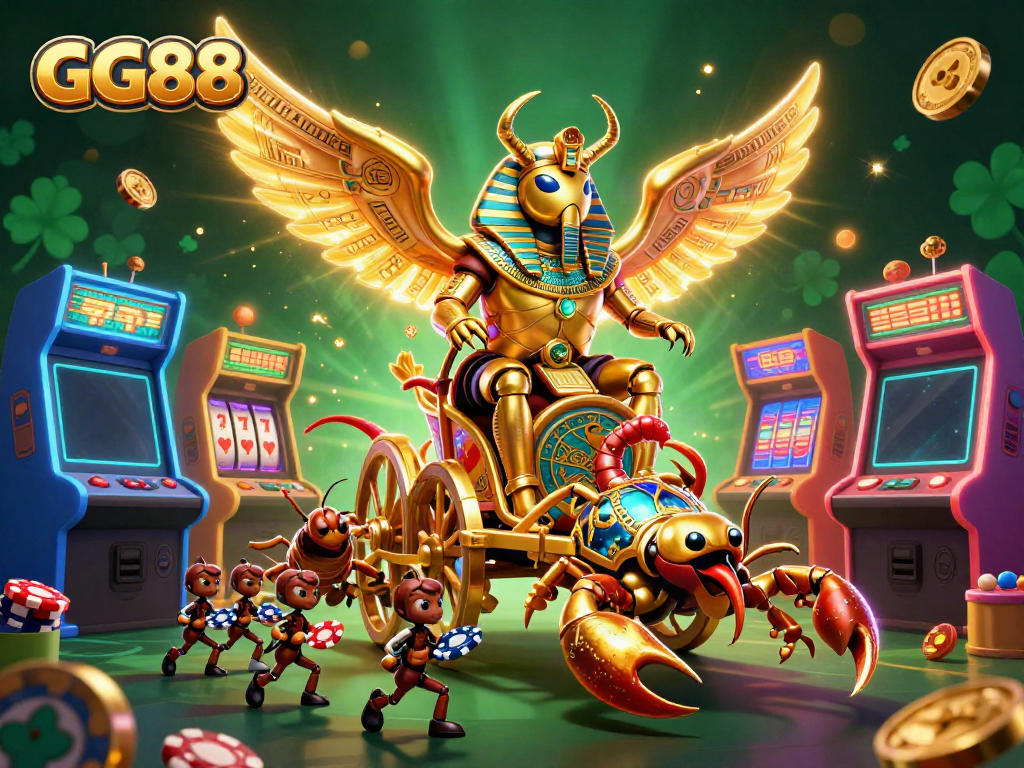 Experience exhilarating casino action with GG88's vibrant 3D gaming scene featuring unique characters and elements.