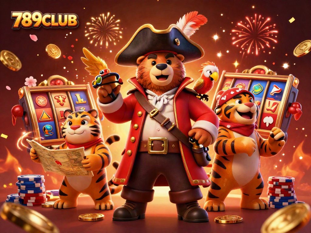 Join the adventure with 789CLUB as the pirate captain bear and tiger first mate conquer the casino!