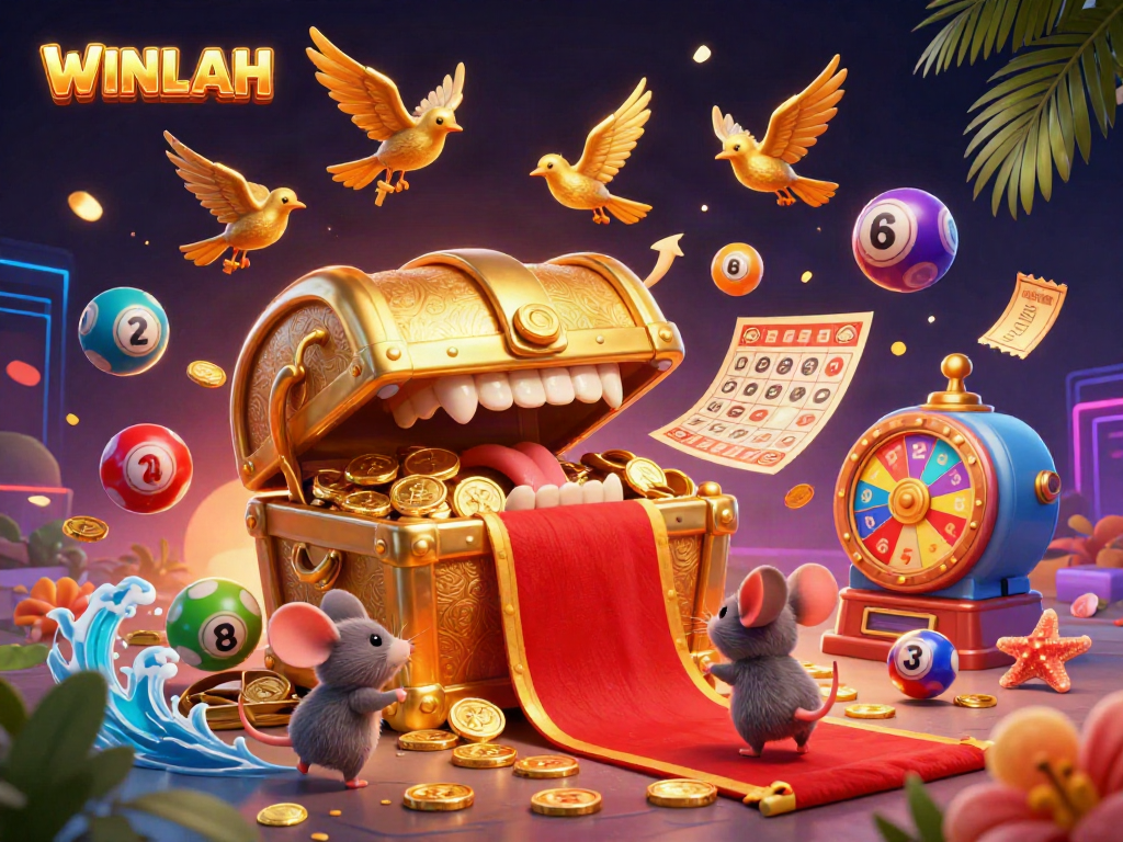 Winlah engages players with exciting 3D casino-themed elements and vibrant graphics.