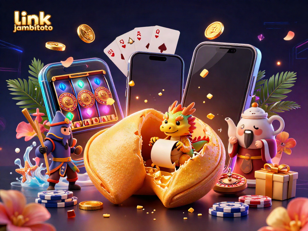 Experience excitement with link jambitoto as a wise dragon reveals fortunes, surrounded by vibrant game elements.
