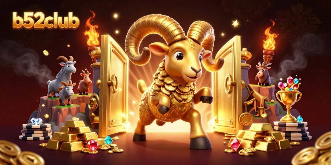 Experience thrilling action at b52club with a golden ram and treasure vault bursting with riches.