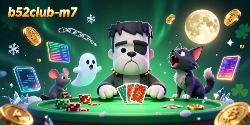 Experience exciting gaming fun at b52club-m7 with captivating characters at the card table.